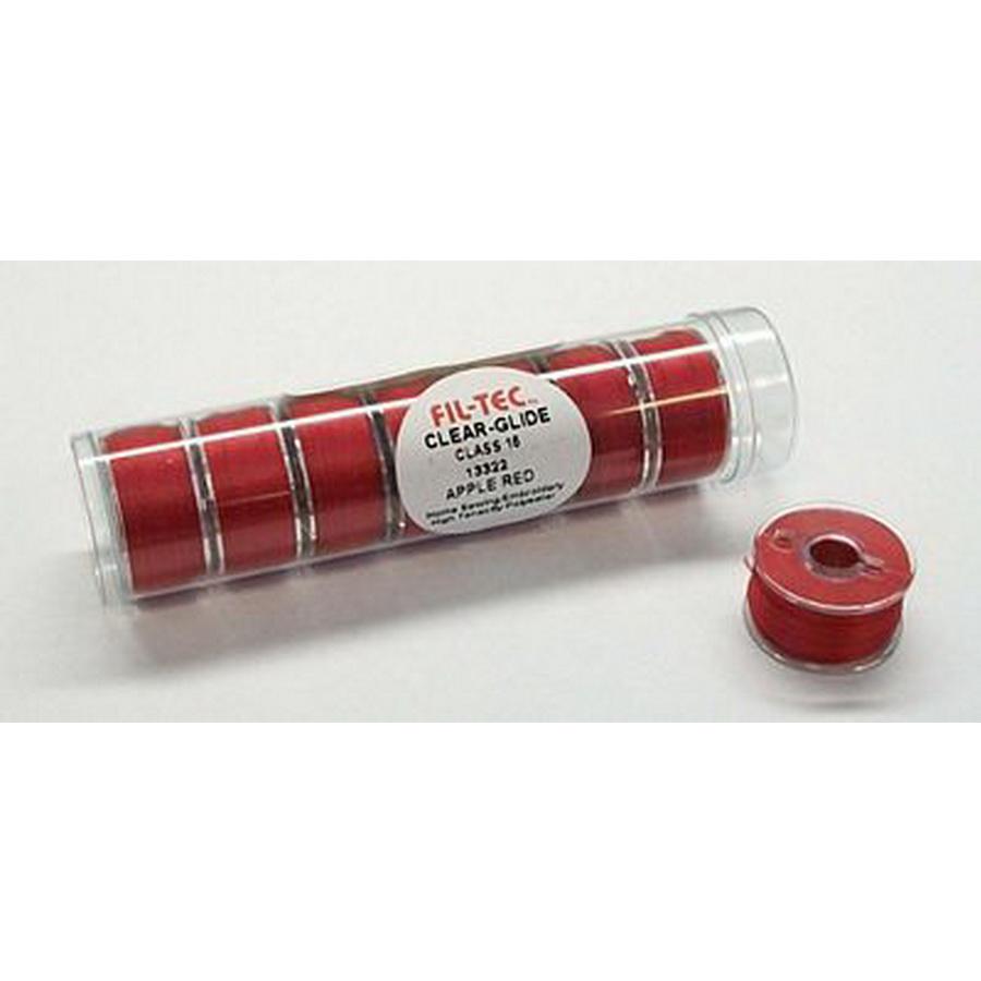 Prewound Bobbin Fil - Tec 15/A Poly Candy Apple Red - Sewingmachinesplus.com