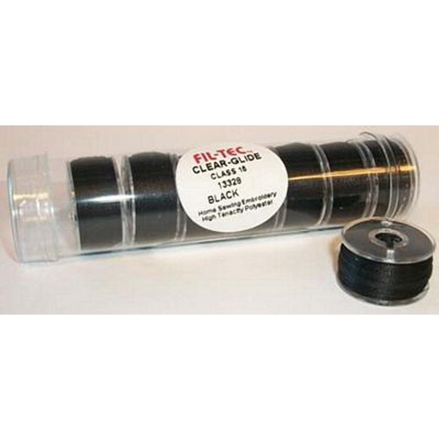 Prewound Bobbin Fil - Tec 15/A Polyester Black 92 yd - Sewingmachinesplus.com