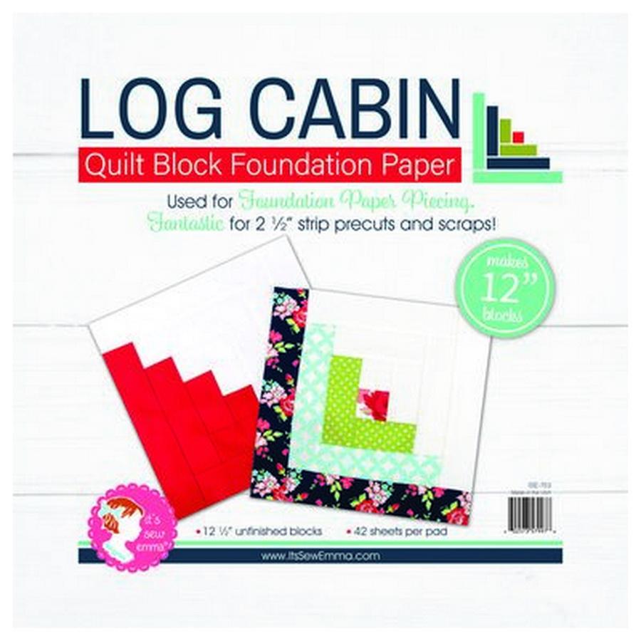 12inLogCabinQuiltBlockFouPaper