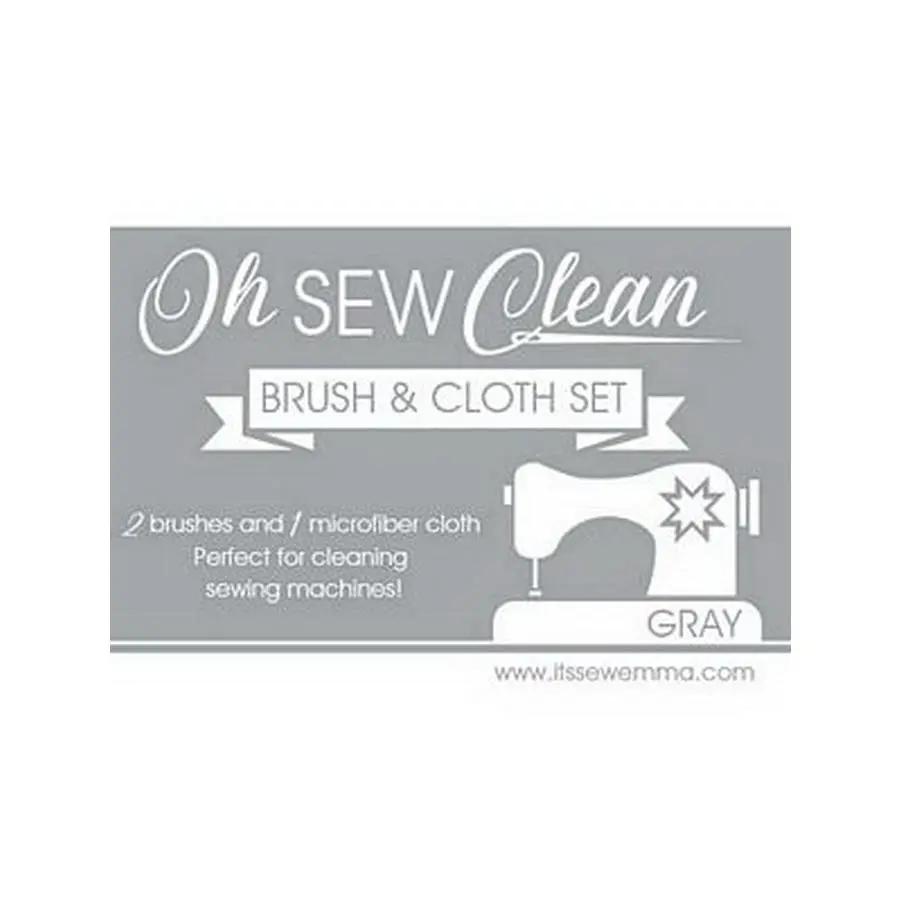 OhSewCleanBrushandClothSetGray - Sewingmachinesplus.com
