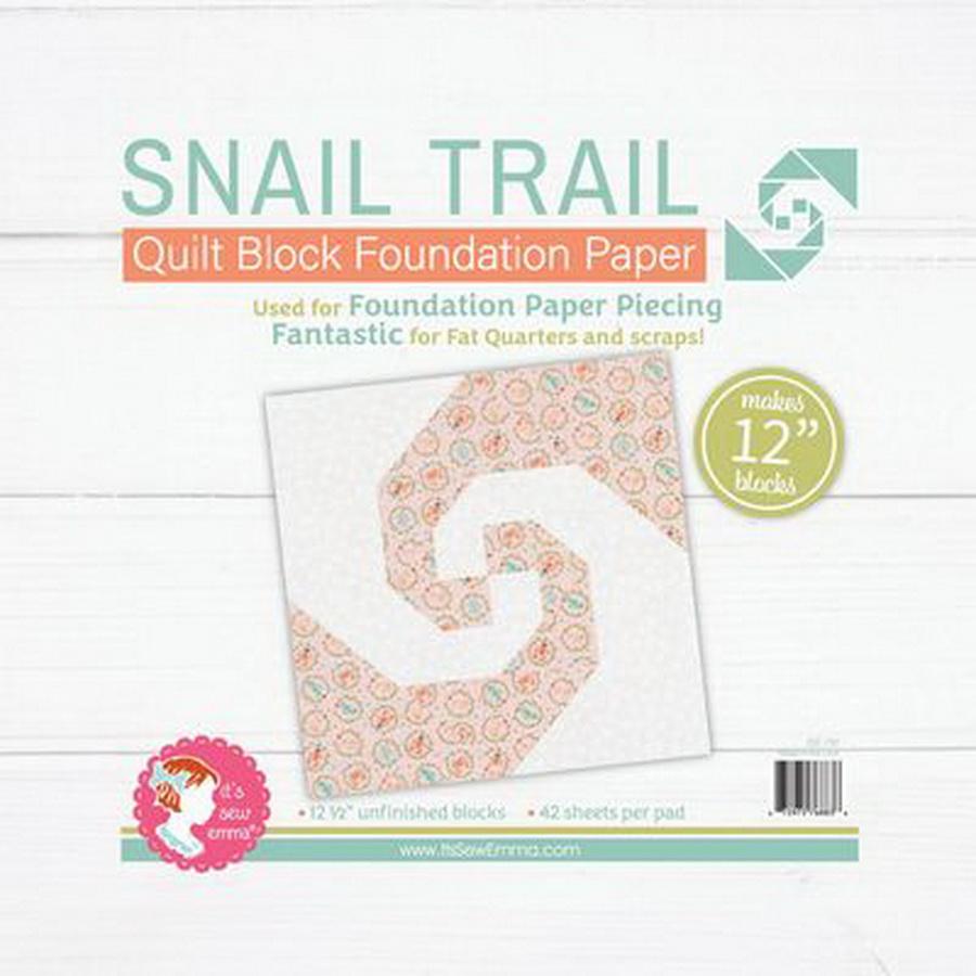 12in Snail Trail Quilt Block Foundation Paper