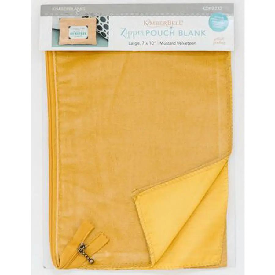Zipper Pouch Blank Mustard Velveteen , Large - Sewingmachinesplus.com