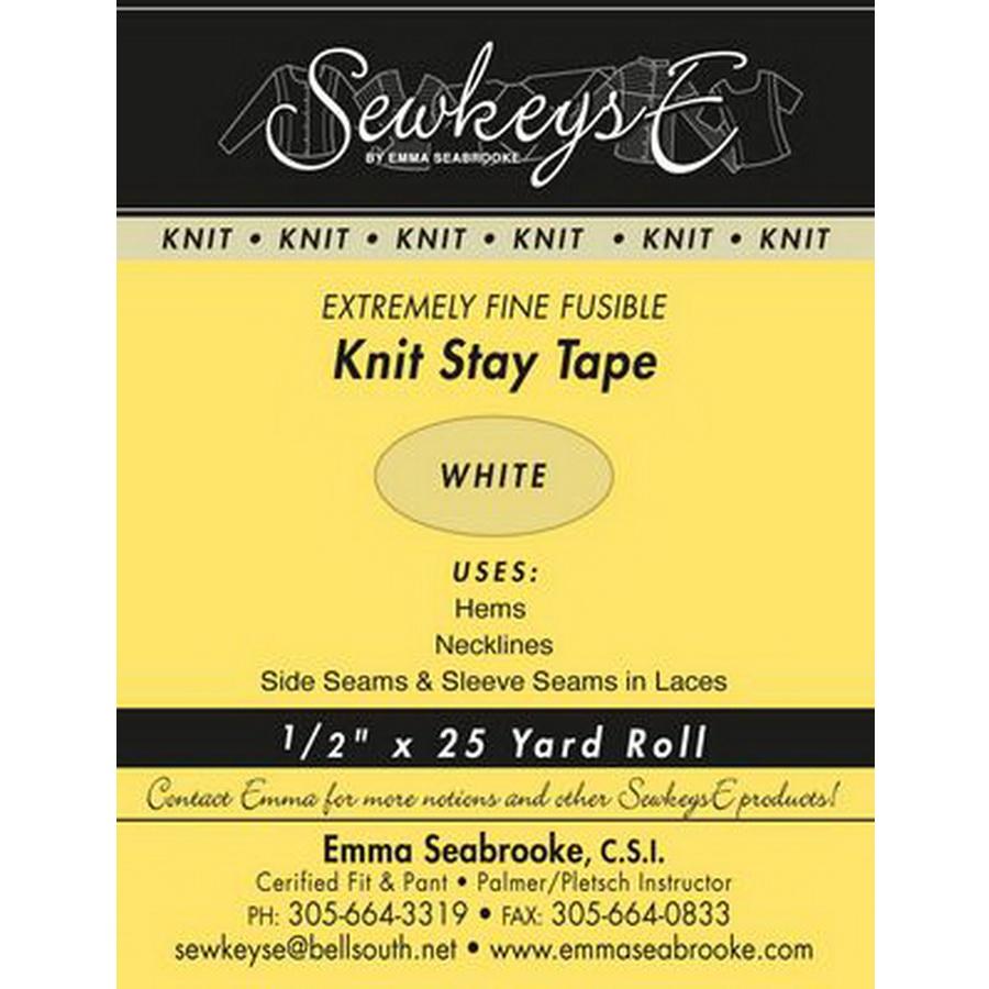 Fusible Knit Stay Tape .5in Extremely Fine White43
