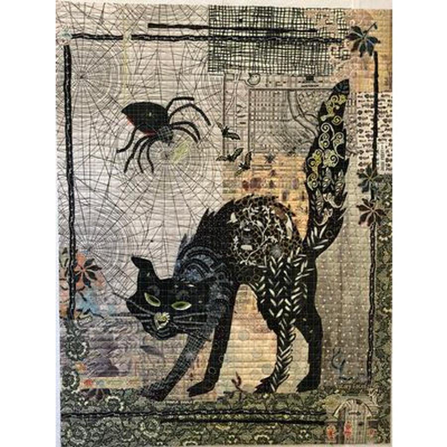Laura Heine Black Cat Collage Pattern - Sewingmachinesplus.com