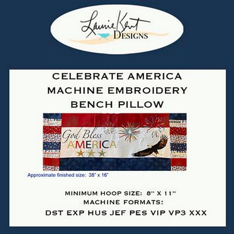Celebrate America Bench Pillow USB Version - Sewingmachinesplus.com