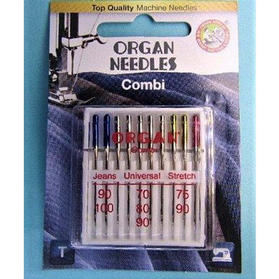 Needle Organ Combi Jeans Universal Stretch Card/10 - Sewingmachinesplus.com