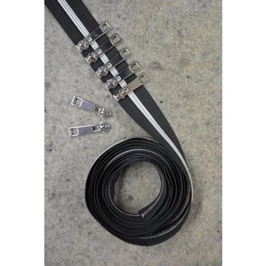 Black Metallic Zipper Tape 2.5yds - Silver - Sewingmachinesplus.com