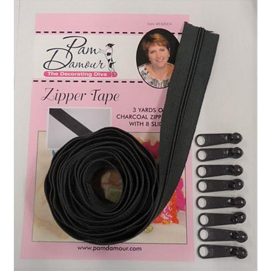 Zipper Tape 3yds Charcoal - Sewingmachinesplus.com