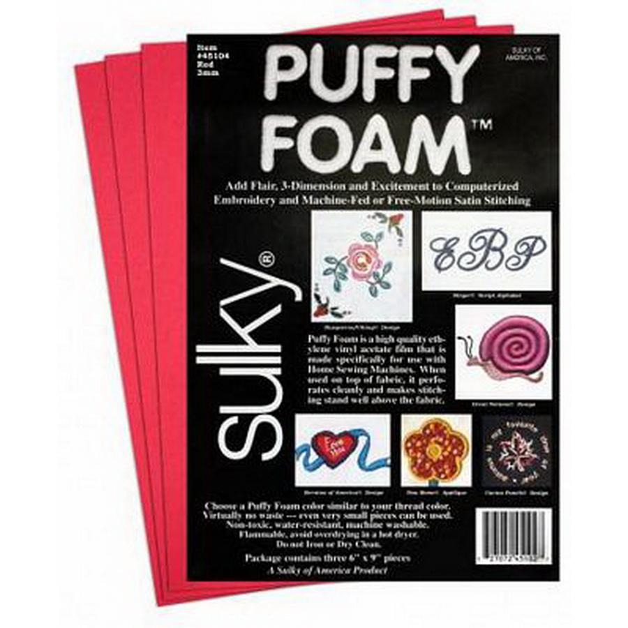 Sulky Puffy Foam 2mm Red 3 pack - Sewingmachinesplus.com
