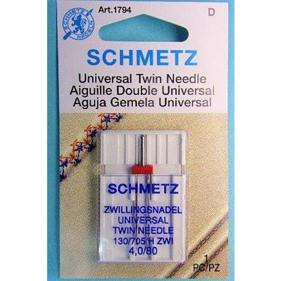 Schmetz Universal Twin Needle Size 4.0/80 - Sewingmachinesplus.com