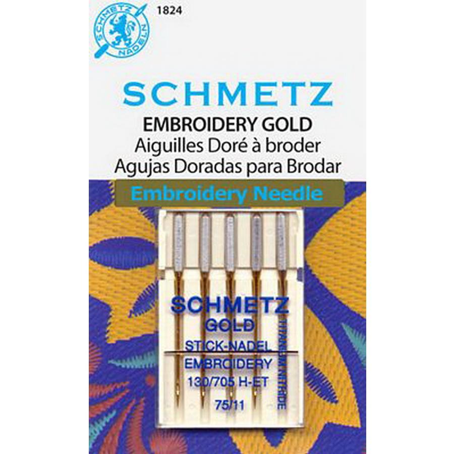 Schmetz Gold Embroidery s11/75 (Box of 10) - Sewingmachinesplus.com