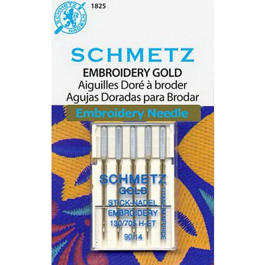 Schmetz Gold Embroidery s14/90 BOX10 - Sewingmachinesplus.com
