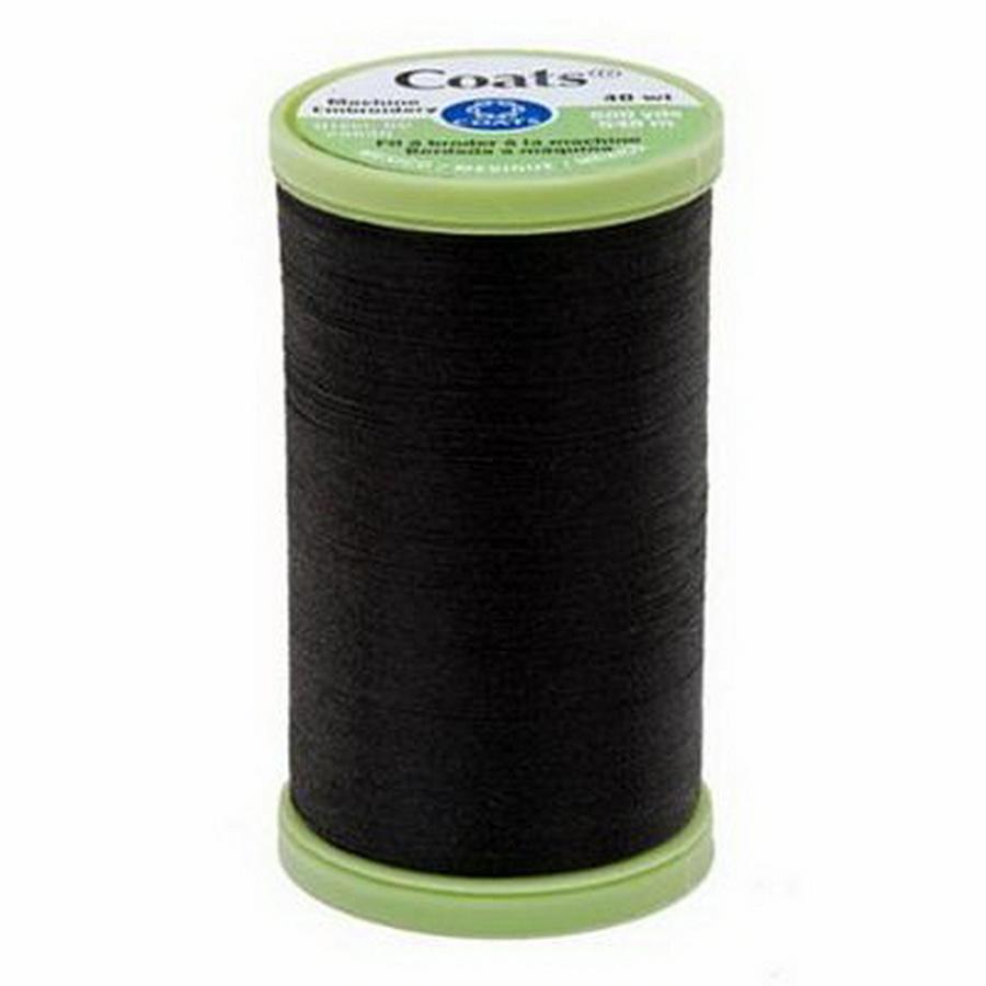 Coats & Clark Coats Machine Embroidery 600yd Black (Box of 3) - Sewingmachinesplus.com