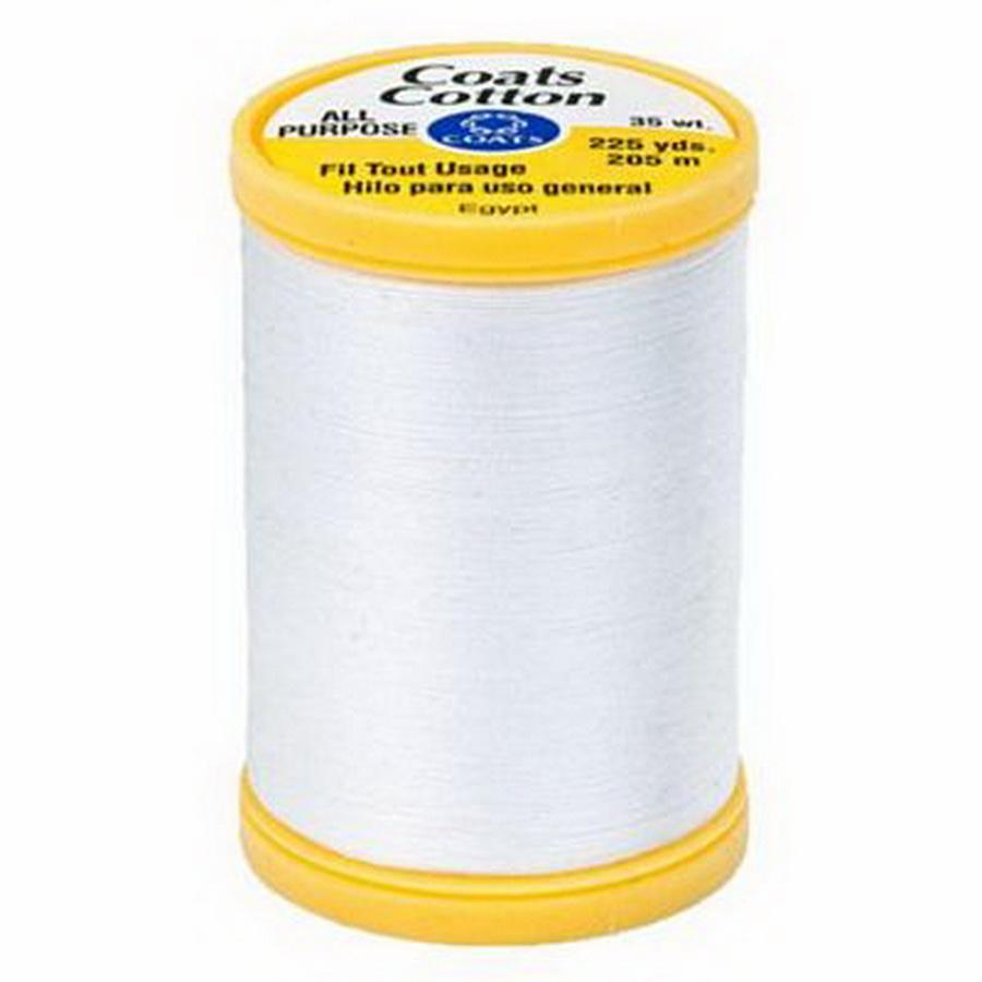 Coats Cotton 225yds 3/box, White - Sewingmachinesplus.com
