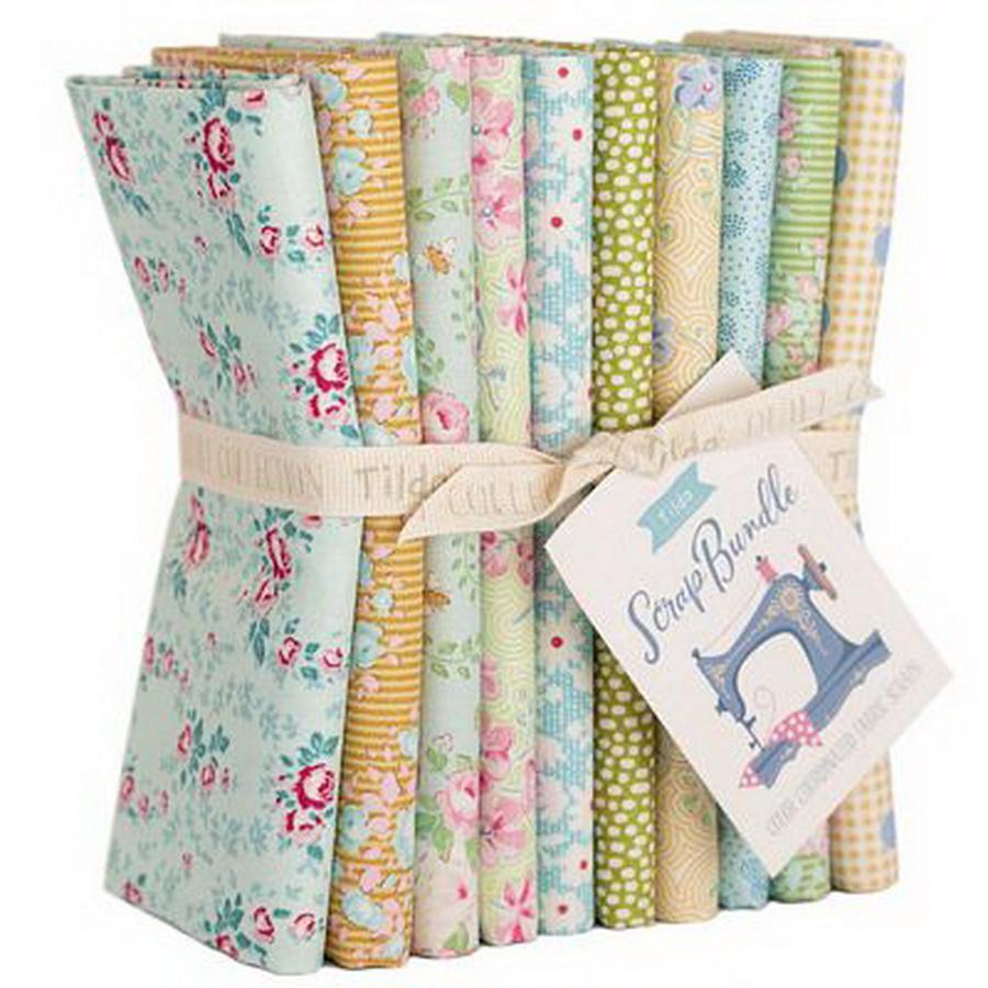 Tilda Fat Quarter Bundle Scrap Teal Green Yellow