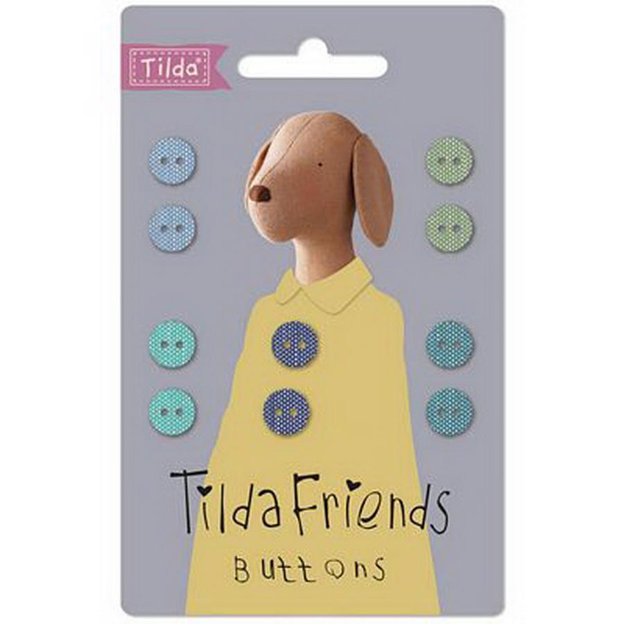 Tilda Friends Chambray Buttons Cool Colors 9mm 10p - Sewingmachinesplus.com