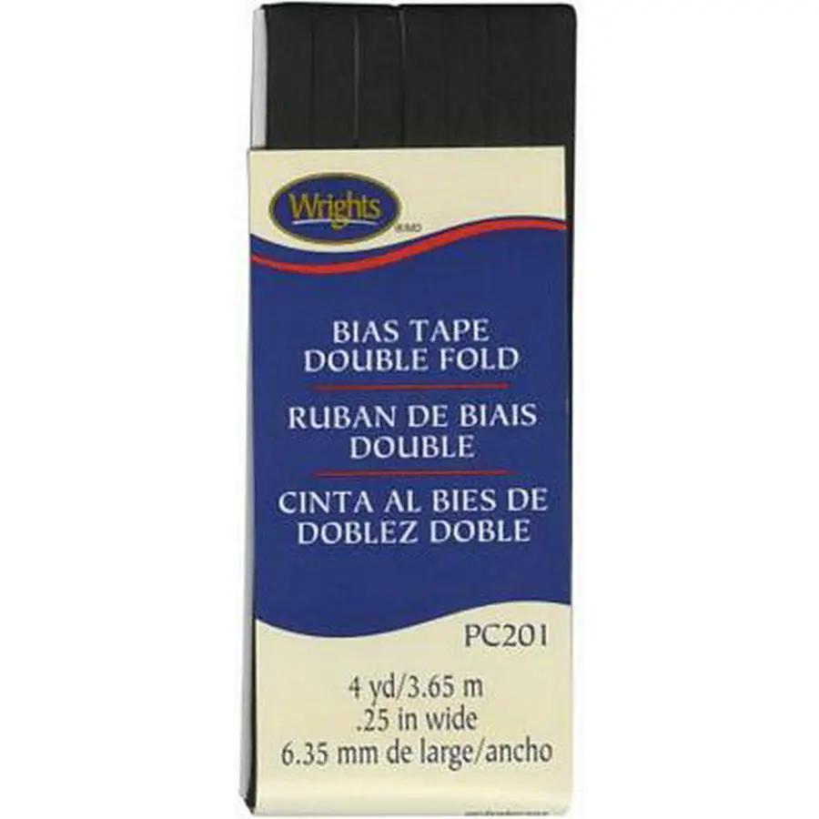 Bias Tape Double Fold 1/4inx4yd Black (Box of 3) - Sewingmachinesplus.com