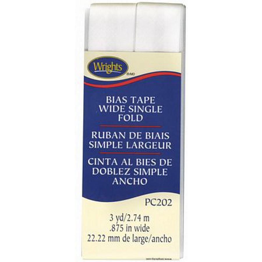 Bias Tape Wide Single Fold White