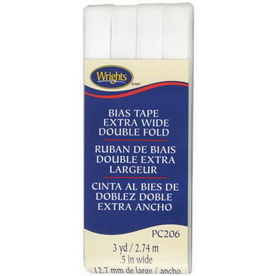 Bias Tape X Wide Double Fold White - Sewingmachinesplus.com