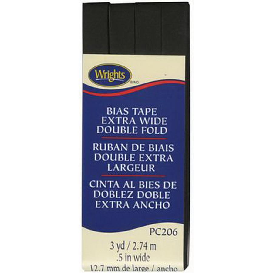 Bias Tape X Wide Double Fold Black (Box of 3) - Sewingmachinesplus.com