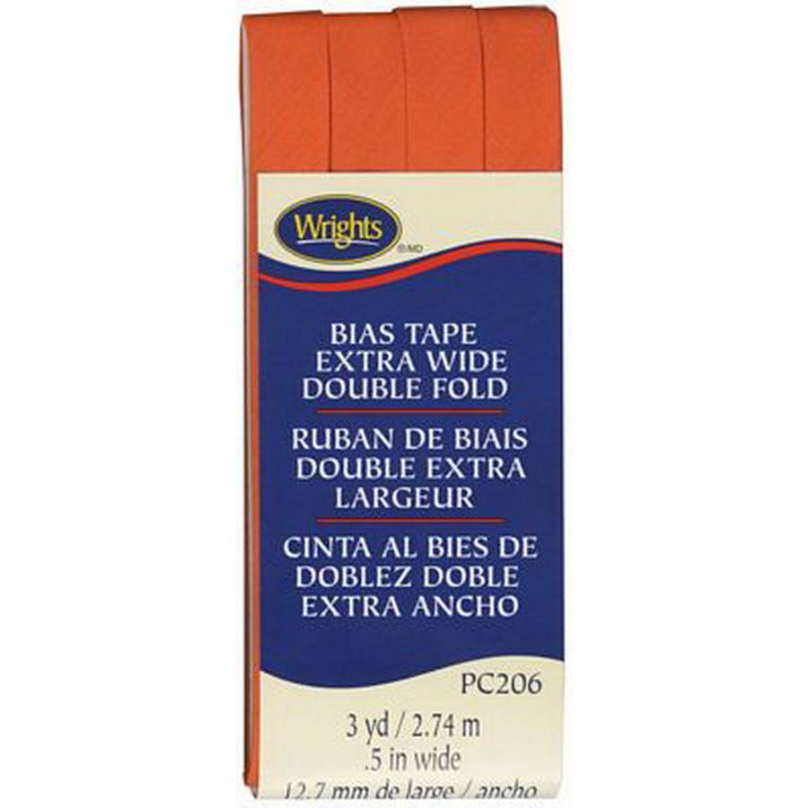 Bias Tape X Wide Double Fold Orange - Sewingmachinesplus.com