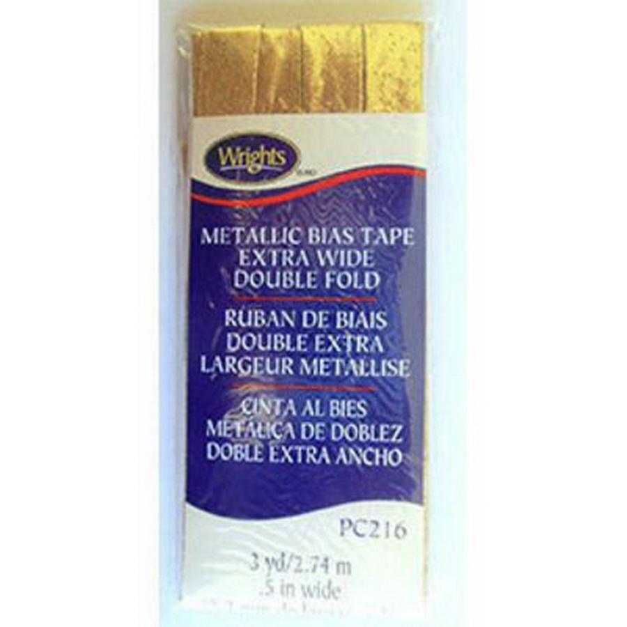 Bias Tape Wide DF Lame 3yd Gold - Sewingmachinesplus.com