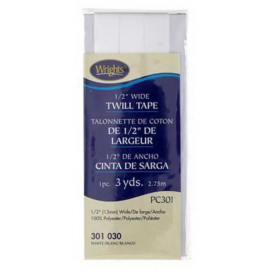 Twill Tape 1/2inxx3yds White - Sewingmachinesplus.com