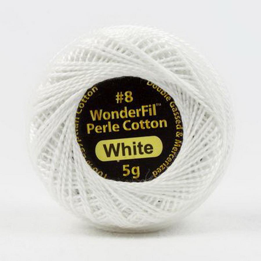 Eleganza Solid 8 5g ball (Box of 5) White - Sewingmachinesplus.com