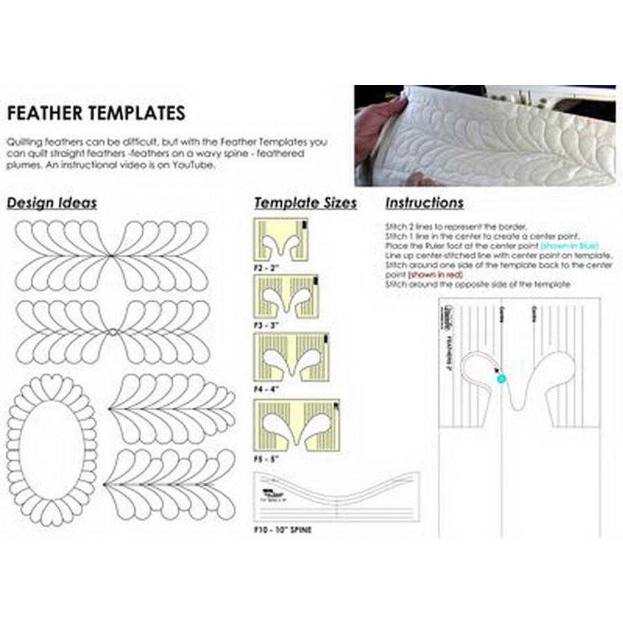 Feather Template Set 4pc Low Shank 3mm - Sewingmachinesplus.com