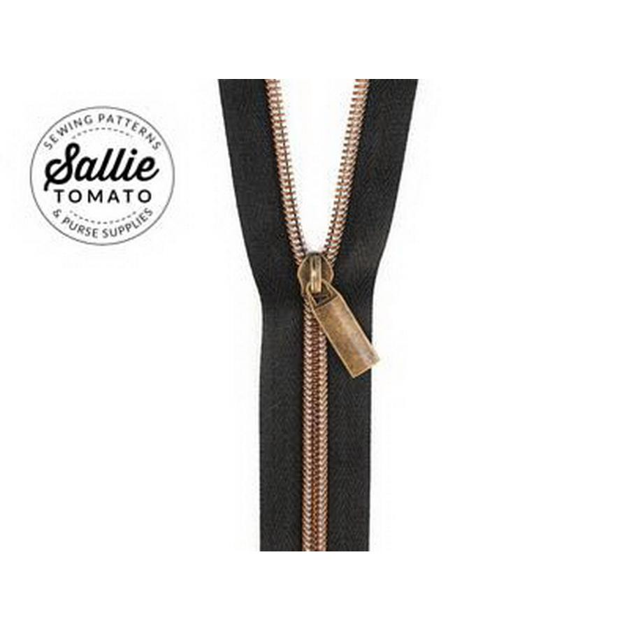 #5 Zippers by the Yard Black Tape Antique Teeth