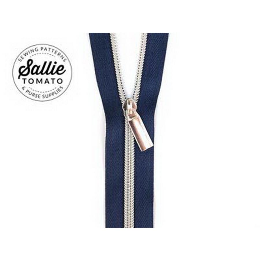 #5 Zippers by the Yard Navy Tape Nickel Teeth