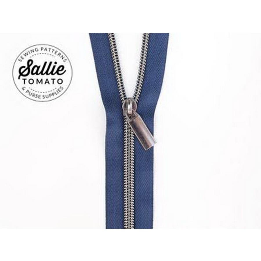 #5 Zippers by the Yard Navy Tape Gunmetal Teeth