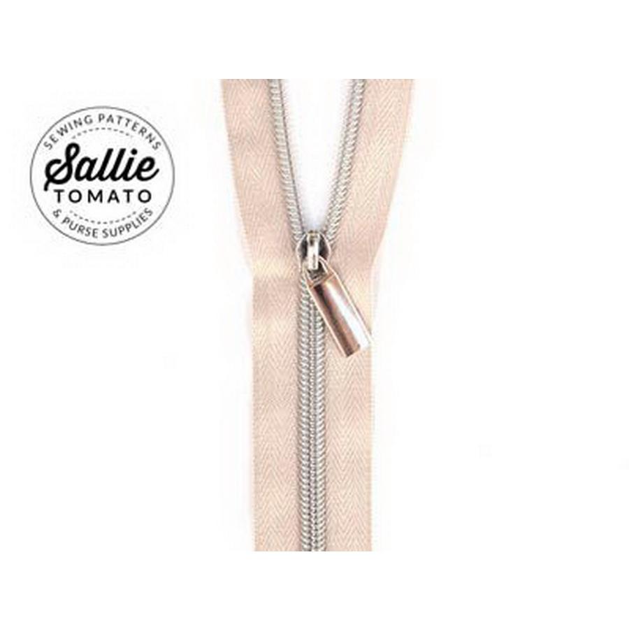 #5 Zippers by the Yard Beige Tape Nickel Teeth EA