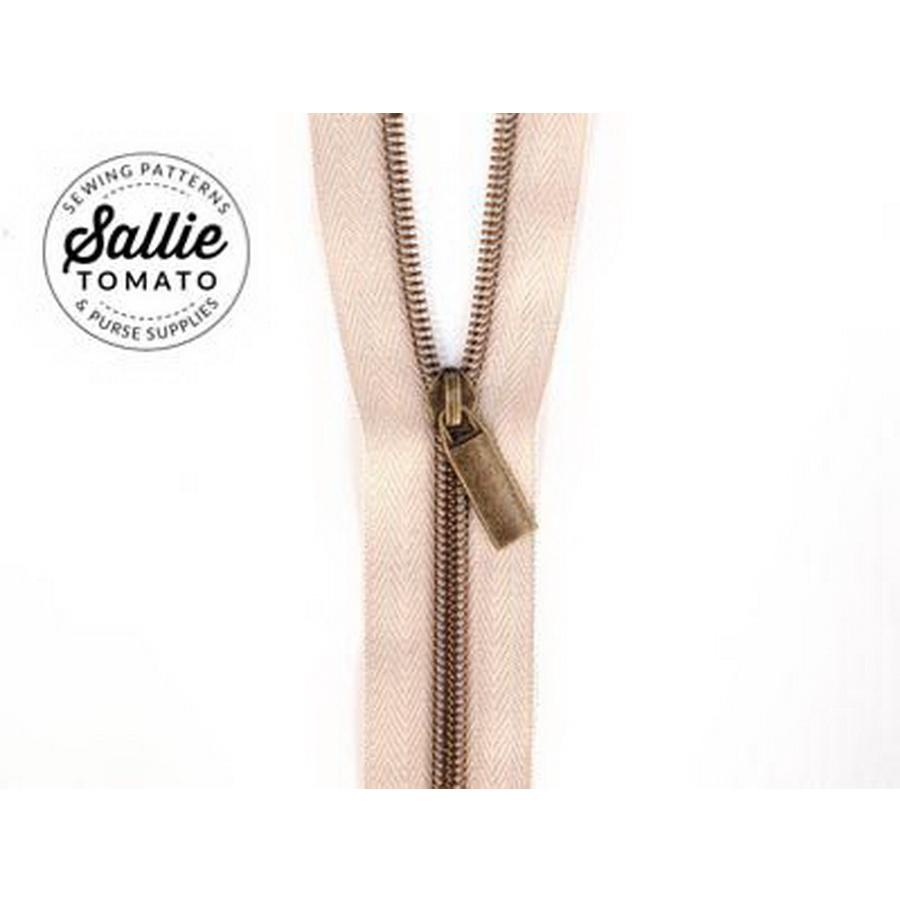 #5 Zippers by the Yard Beige Tape Antique Teeth