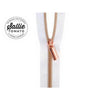 #5 Zippers by the Yard White Tape Copper Teeth