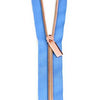 #5 Zippers by the Yard Blue Jean Rose Gold