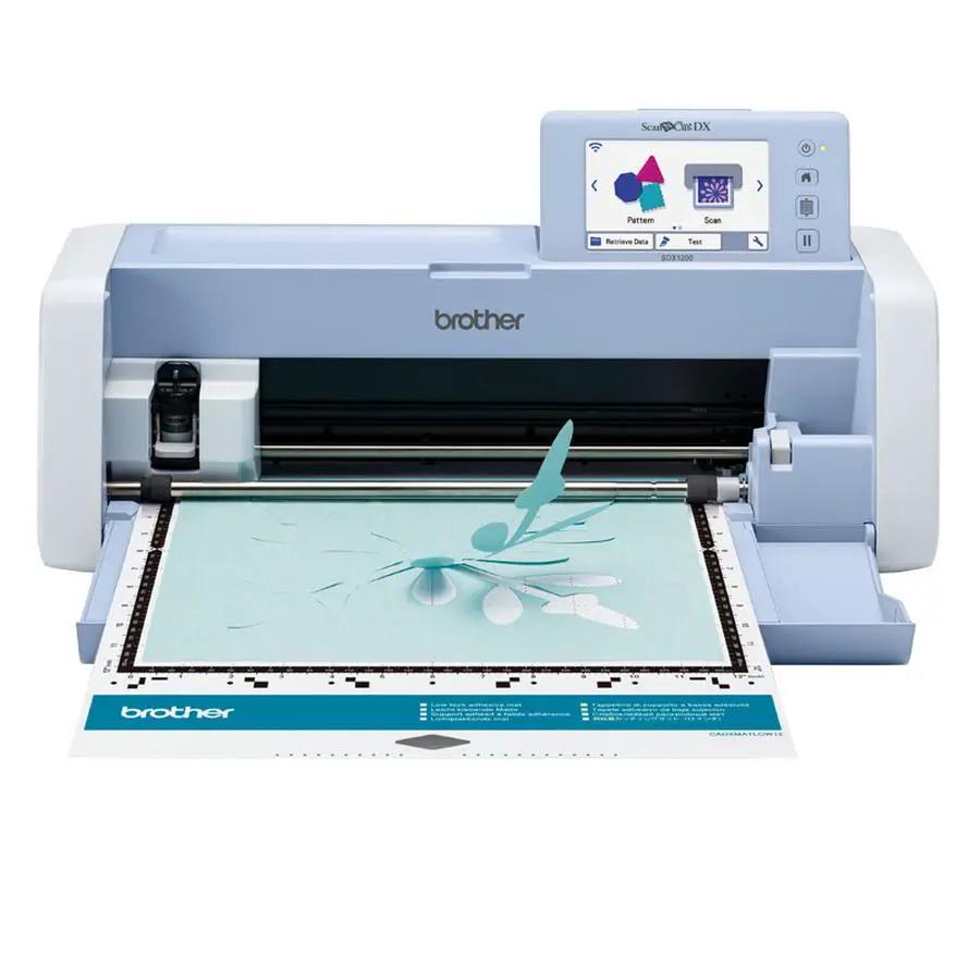 Brother ScanNCut DX electronic cutting machine with touchscreen display in light blue