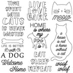 Threaders Embroidery Transfer Sheets – Pets; pet-themed set with black-and-white line-art cat and dog designs.