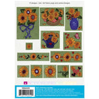 Anita Goodesign Sunflowers embroidery design mini collection 13MAGHD; orange sunflowers with blue accents on green panels.