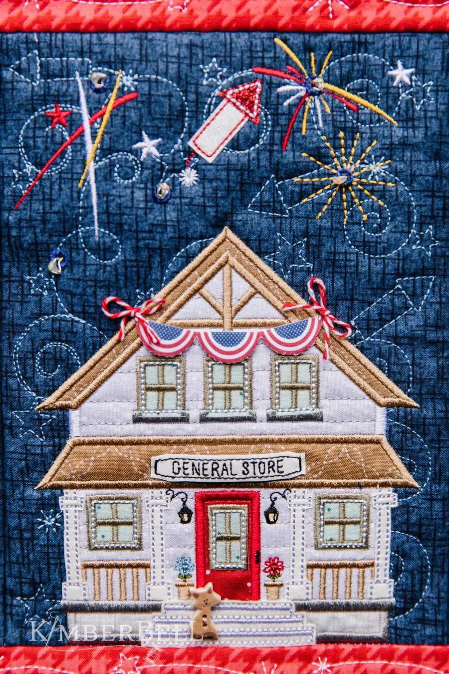 Kimberbell Main Street Celebration Bench Pillow - Machine Embroidery CD (KD5101) - Sewingmachinesplus.com