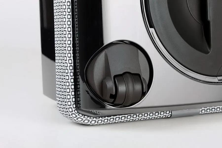 SEBO AIRBELT D4 Premium canister vacuum, silver with black accents.