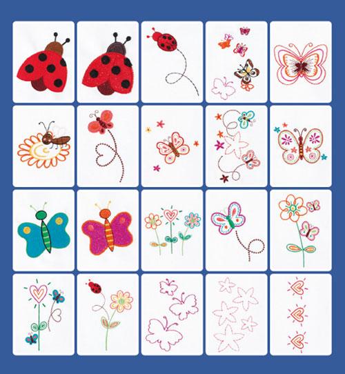 Inspira Butterflies and Bugs Embroidery Collection Software (CD)