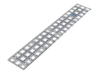 Grace TrueCut Original 3x18 inch metal ruler with square cutouts and blue measurement marks