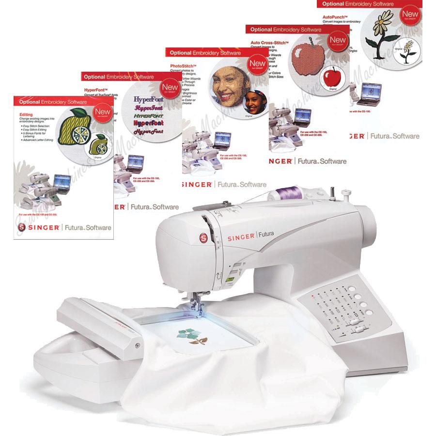 Singer Futura CE-150 FS Software Package w/ Instructional DVD & 3900 Designs