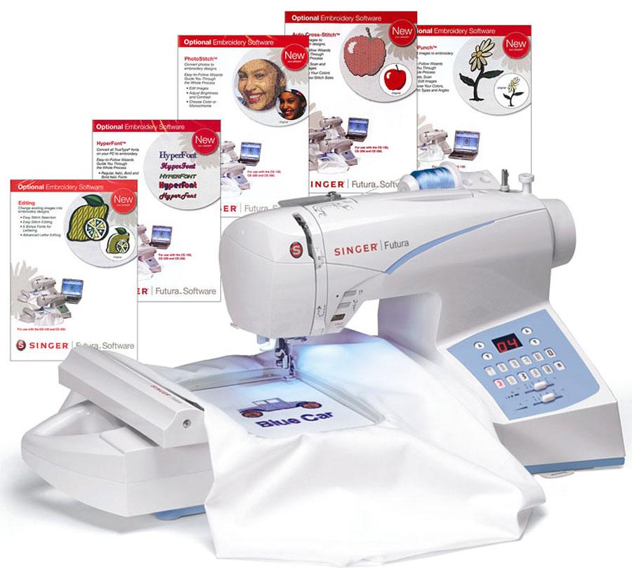 Singer Futura CE - 350 FS w/ Software Package - Sewingmachinesplus.com