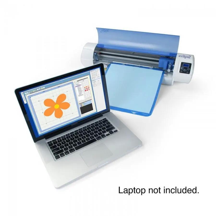 Sizzix eclips2 Fabric Series Starter Kit with eCAL2 and Bluetooth; white cutting machine with blue mat