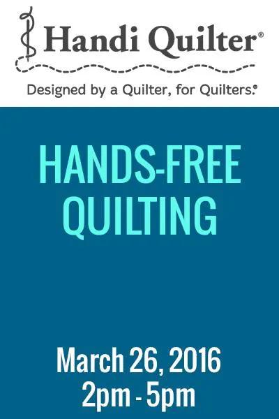 Handi Quilter Class - Hands Free Quilting - Saturday, March 26, 2pm - 5pm - Sewingmachinesplus.com
