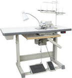 TechSew 757 5 - Thread Serger Overlock Industrial Sewing Machine, with Assembled Submerged Table & Servo Motor - Sewingmachinesplus.com