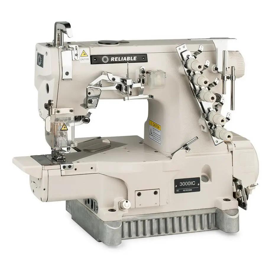 Reliable 3000IC Cylinder Bed Interlock Direct Drive Motor, Cover Stitch with Assembled Table and Uberlight 3100TL Light Lamp - Sewingmachinesplus.com