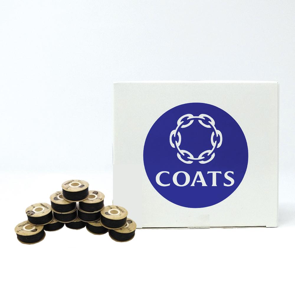 Coats Sty - L Bobbin Thread. Pre - Wound No.100, 94yds, Black (E - BOB - 100 - B0 - Sewingmachinesplus.com